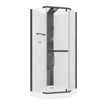 Душевая кабина Ceruttispa 90x90 CHIKA901B без крыши, стекло прозрачное, профиль черный