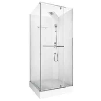 Душевая кабина Ceruttispa 90x90 MiMi901T без крыши, стекло прозрачное, профиль хром