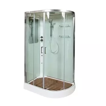Душевая кабина Deto A А102 L с гидромассажем 120x80 стекло прозрачное, профиль хром
