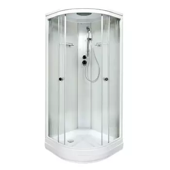 Душевая кабина Deto DM DM2090GM+EL 90x90 с гидромассажем и электрикой, стекло матовое, профиль хром