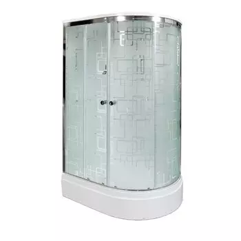 Душевая кабина Deto EM ЕМ2712 L LED с гм. 120x80 стекло с рисунком, профиль хром