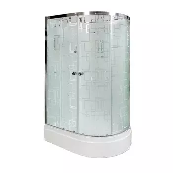 Душевая кабина Deto EM ЕМ2712 L N LED с гм. 120x80 стекло с рисунком, профиль хром