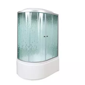 Душевая кабина Deto L 920 R с гм. и эл. 120x80 стекло с рисунком, профиль хром