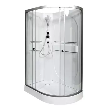 Душевая кабина Deto L L602LN 120x80 стекло прозрачное, профиль хром