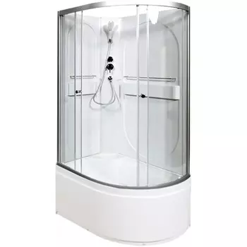 Душевая кабина Deto L L620LNLED 120x80 с подсветкой, стекло прозрачное, профиль хром