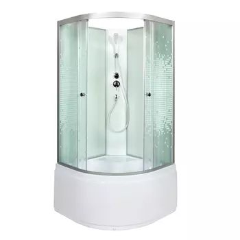 Душевая кабина Deto L L910N 100x100 стекло с рисунком, профиль хром