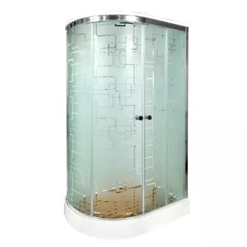 Душевая кабина DTO EM ЕМ1511 R с гидромассажем и электрикой 110x80 стекло с рисунком, профиль хром