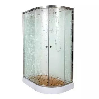Душевая кабина DTO EM ЕМ1512 L N с гидромассажем 120х80 стекло с рисунком, профиль хром
