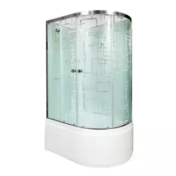 Душевая кабина DTO EM ЕМ4512 L N LED 120х80 стекло с рисунком, профиль хром