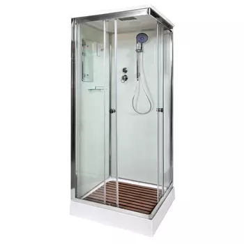 Душевая кабина DTO K K409SEL 90x90 с электрикой 90x90 стекло прозрачное, профиль хром