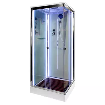 Душевая кабина DTO K K409SLED 90x90 с подсветкой 90x90 стекло прозрачное, профиль хром