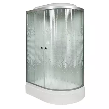 Душевая кабина DTO L L720LGM+EL 120x80 с гидромассажем и электрикой, стекло узорчатое, профиль матовый хром