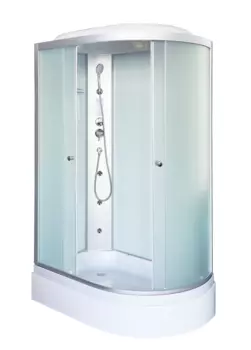 Душевая кабина DTO LM120x80 LM720LGM+ELM с гидромассажем и электрикой, левая, стекло матовое, профиль матовый хром