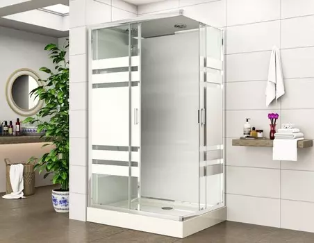 Душевая кабина Esbano Econom 120x90 ESE-129CKRU стекло прозрачное с полосами, профиль хром
