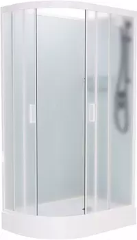 Душевая кабина Frank 100x80 F418R М White правая, без крыши, стекло матовое, профиль белый