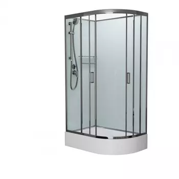 Душевая кабина Frank 120x80 F412/1L М без крыши, левая, стекло матовое, профиль хром