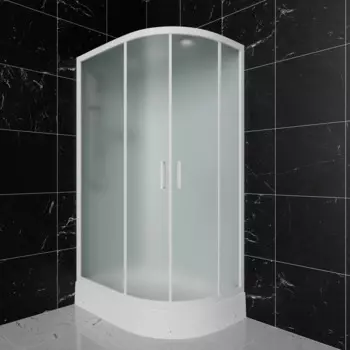 Душевая кабина Frank 120x80 F412/1L М White левая, стекло матовое, профиль белый