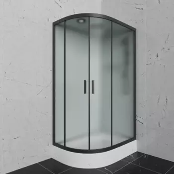 Душевая кабина Frank 120x80 F412/1R М Black правая, стекло матовое, профиль черный