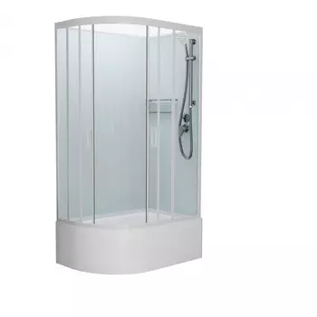 Душевая кабина Frank 120x80 F412/2R М White без крыши, правая, стекло матовое, профиль белый