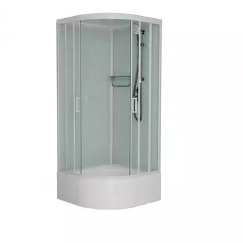 Душевая кабина Frank 90x90 F409/2 М White стекло матовое, профиль белый