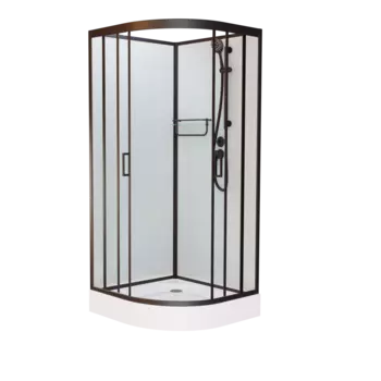 Душевая кабина Frank F409 Black 90x90 без крыши