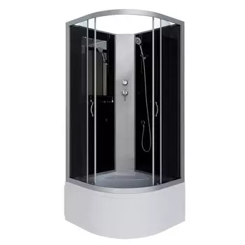 Душевая кабина Niagara Classic 100x100 NG-2509-14BK высокий поддон, стекло тонированное, профиль серебро