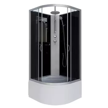Душевая кабина Niagara Classic 100x100 NG-2509-14BKT высокий поддон, стекло тонированное, профиль серебро