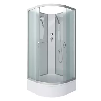 Душевая кабина Niagara Classic 100x100 NG-3302-14BKTG средний поддон, стекло матовое, профиль серебро