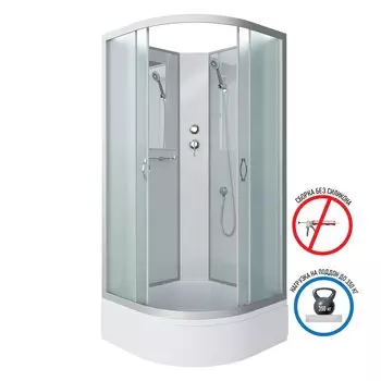Душевая кабина Niagara Classic 100x100 NG-3302-14BK средний поддон, стекло матовое, профиль серебро