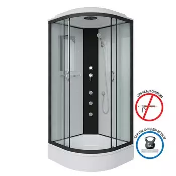 Душевая кабина Niagara Classic 100x100 NG-6702-14G средний поддон, стекло прозрачное, профиль черный