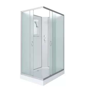Душевая кабина Niagara Classic 120x90 NG-43295-14QBK низкий поддон, стекло матовое, профиль серебро