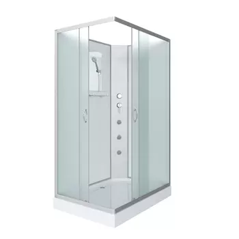 Душевая кабина Niagara Classic 120x90 NG-43295-14QBKG низкий поддон, стекло матовое, профиль серебро