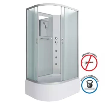 Душевая кабина Niagara Classic 120x80 NG-2310-14RBKG высокий поддон, стекло матовое, профиль серебро, правая