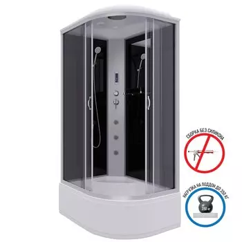Душевая кабина Niagara Classic 120x80 NG-2510-14LF высокий поддон, стекло тонированное, профиль серебро, левая