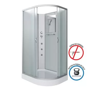Душевая кабина Niagara Classic 120x80 NG-3312-14LBKG низкий поддон, стекло матовое, профиль серебро, левая