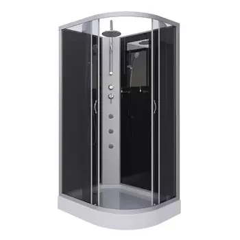 Душевая кабина Niagara Classic 120x80 NG-3512-14LBKTG низкий поддон, стекло тонированное, профиль серебро, левая