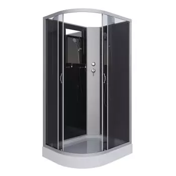 Душевая кабина Niagara Classic 120x80 NG-3512-14RBKTG низкий поддон, стекло тонированное, профиль серебро, правая