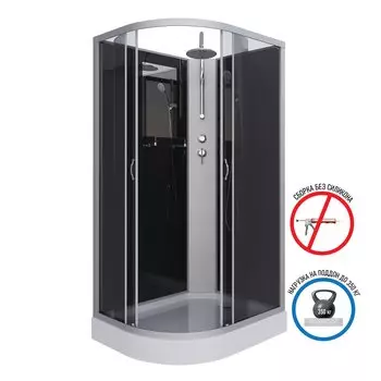 Душевая кабина Niagara Classic 120x80 NG-3512-14RBKT низкий поддон, стекло тонированное, профиль серебро, правая