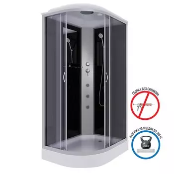 Душевая кабина Niagara Classic 120x80 NG-3512-14RG низкий поддон, стекло тонированное, профиль серебро, правая
