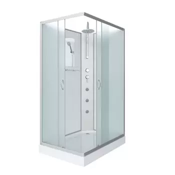 Душевая кабина Niagara Classic 120x90 NG-43295-14QBKTG низкий поддон, стекло матовое, профиль серебро