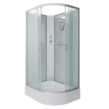 Душевая кабина Niagara Classic 130x90 NG-33394-14LBKTG средний поддон, стекло матовое, профиль серебро, левая