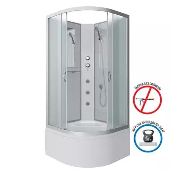 Душевая кабина Niagara Classic 80х80 NG-2307-14BKG высокий поддон, стекло матовое, профиль серебро