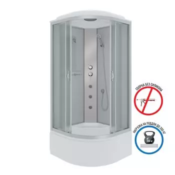 Душевая кабина Niagara Classic 80х80 NG-2307-14G высокий поддон, стекло матовое, профиль серебро