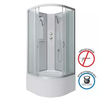 Душевая кабина Niagara Classic 80х80 NG-2307-14BK высокий поддон, стекло матовое, профиль серебро