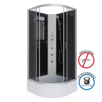 Душевая кабина Niagara Classic 80x80 NG-3503-14BKG средний поддон, стекло тонированное, профиль серебро