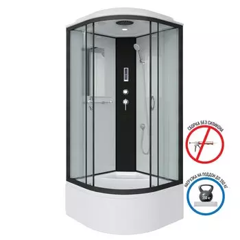 Душевая кабина Niagara Classic 80x80 NG-6707-14P высокий поддон, стекло прозрачное, профиль черный