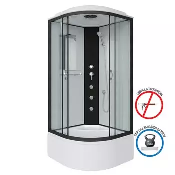 Душевая кабина Niagara Classic 80x80 NG-6707-14G высокий поддон, стекло прозрачное, профиль черный