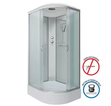 Душевая кабина Niagara Classic 90x70 NG-33974-14L средний поддон, стекло матовое, профиль серебро, левая
