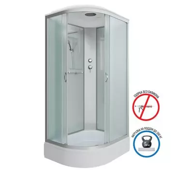 Душевая кабина Niagara Classic 90x70 NG-33974-14R средний поддон, стекло матовое, профиль серебро, правая