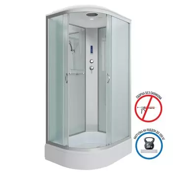 Душевая кабина Niagara Classic 90x70 NG-33974-14RP средний поддон, стекло матовое, профиль серебро, правая